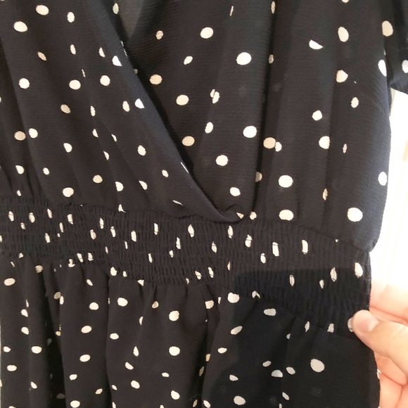 SOLD [Lane Bryant] Navy Blue Polka Dot Swing Dress - Picture 6 of 11